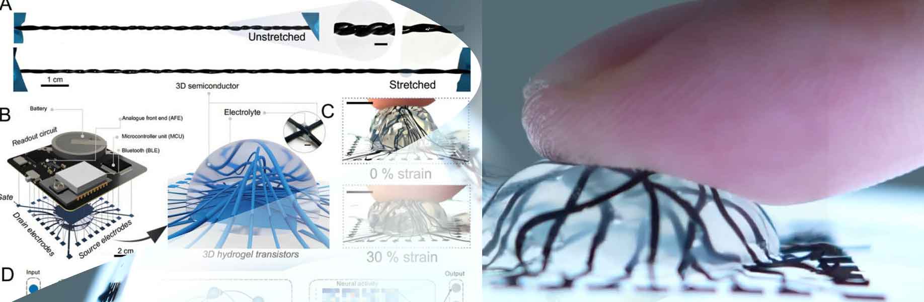 Soft, 3D transistors for bioelectronics