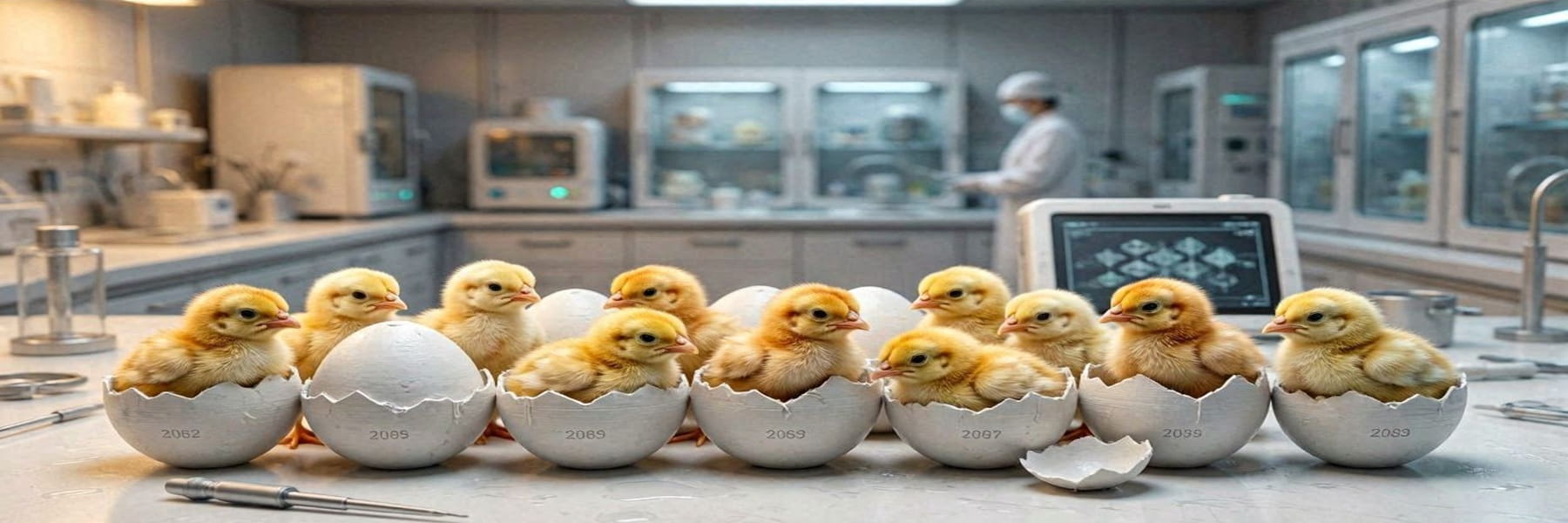 Artificial Eggshell Hatches 26 Chicks
